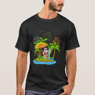 Ljus i den tropiska Handflatan-Träd-julen T Shirt
