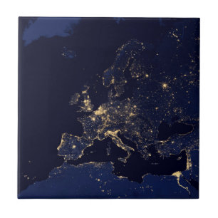 Ljus i flera europeiska och nordiska städer. kakelplatta