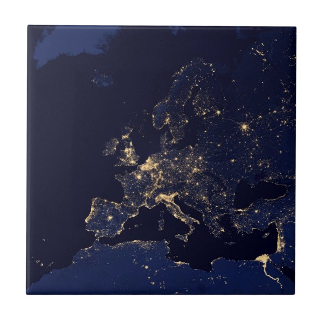 Ljus i flera europeiska och nordiska städer. kakelplatta (Framsidan)