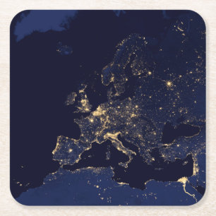 Ljus i flera europeiska och nordiska städer. underlägg papper kvadrat