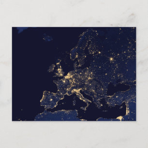 Ljus i flera europeiska och nordiska städer. vykort