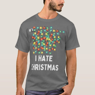 Ljus I Hate Jul Funny Xm T Shirt
