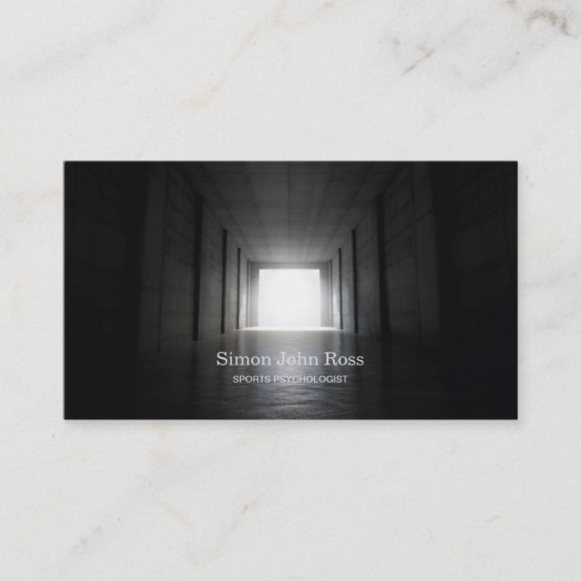 Ljus i slutet av idrottstunneln visitkort (Framsida)