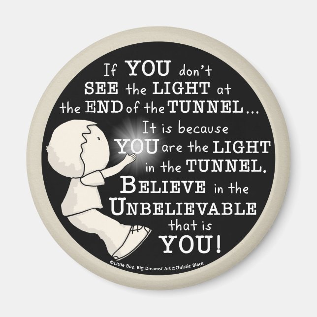 Ljus i tunneln magnet (Framsidan)