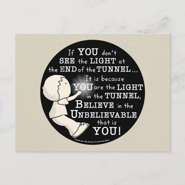 Ljus i tunneln vykort (Framsida)