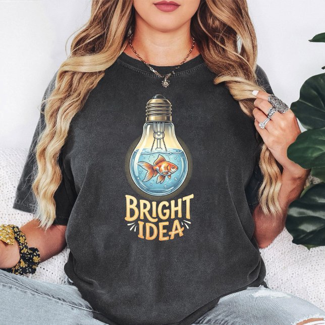 Ljus idé Guld fisk ljus glödlampa T Shirt (Skapare uppladdad)