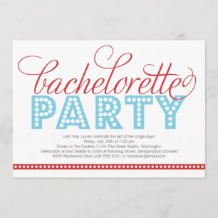 Ljus inbjudan för ljusBachelorette party