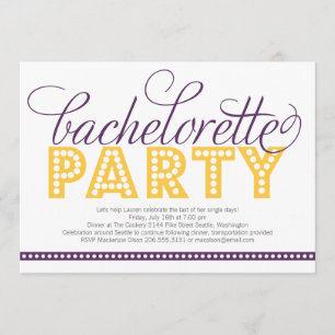 Ljus inbjudan för ljusBachelorette party