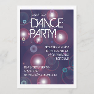 Ljus inbjudan för ljusdansparty