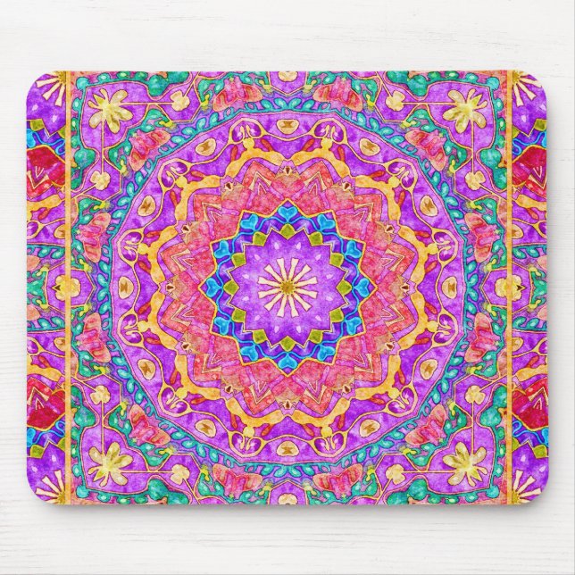 Ljus Indien vattenfärgMandala Mousepad Musmatta (Framsidan)