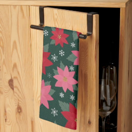 Ljus Jul Poinsettia Köksduk i Preppy-stil Kökshandduk