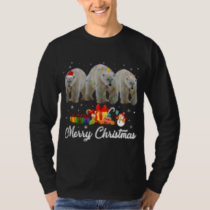 Ljus Julafton Pajama-Polarna Bear Anim T Shirt