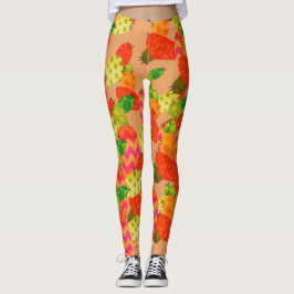 Ljus kaktusdamasker leggings