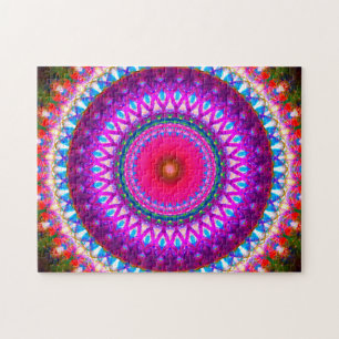Ljus Kaleidoscopic Mandalakonst Pussel
