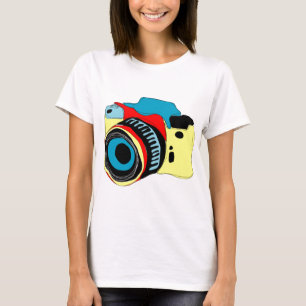 Ljus kameraillustration t-shirt