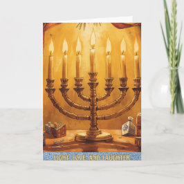 Ljus Kärlek Latter Glad Hanukkah Julkort Helgkort