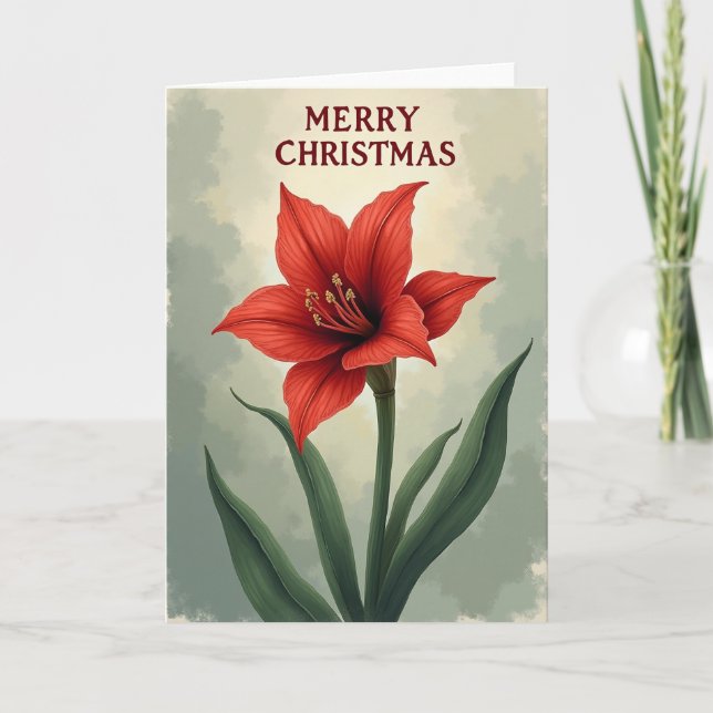Ljus karmosinröd blomma kort (Framsida)
