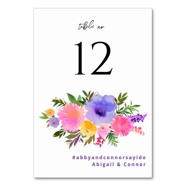 Ljus Kasual Magenta Violett Gul Bordsnummer (Framsidan)