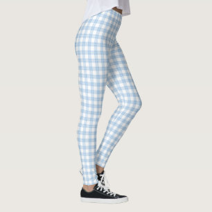 Ljus klassiker - blått- och vitplädmönster leggings