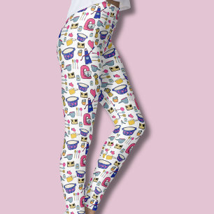Ljus köksredskap kock tårta bagare leggings