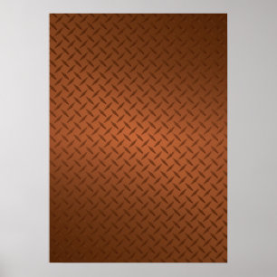 Ljus koppar diamantplatt-mönster poster
