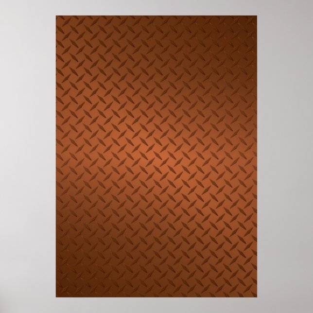Ljus koppar diamantplatt-mönster poster (Framsidan)