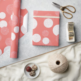 Ljus Korall Glänsande Vit Glitter Mönster Presentpapper
