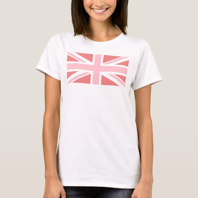 Ljus korall och rosa Union Jack Tröja (Framsida)