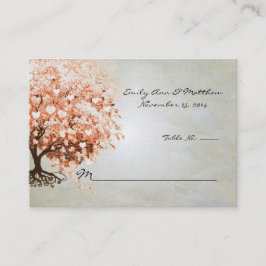 Ljus korallhjärtbladsträd Bordskort Placeringskort