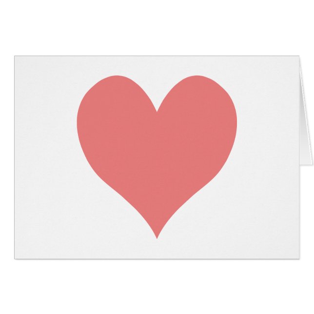 Ljus korallhjärtform OBS kort (Framsidan Horizontal)