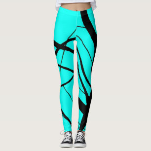 Ljus kricka och svart linjär damasker leggings
