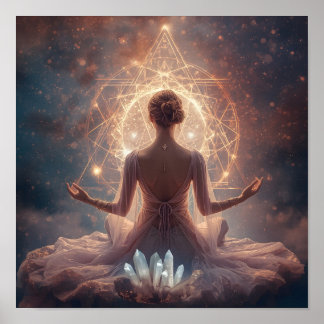 Ljus Kristall Meditation Poster