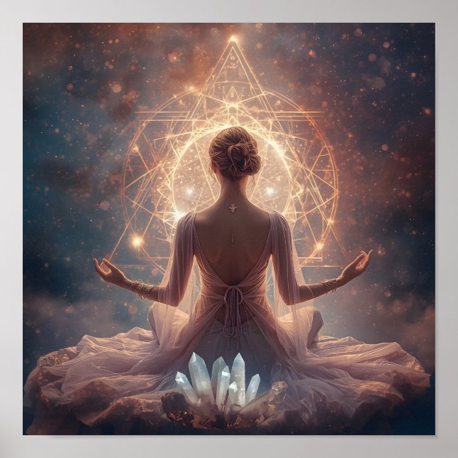 Ljus Kristall Meditation Poster (Framsidan)