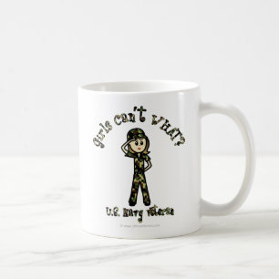 Ljus kvinnlig marin veteran kaffemugg