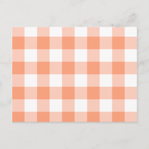 Ljus lax gingham-mönster vykort
