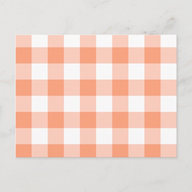 Ljus lax gingham-mönster vykort (Framsida)
