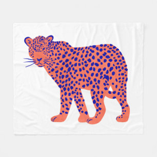 Ljus leopard fleecefilt