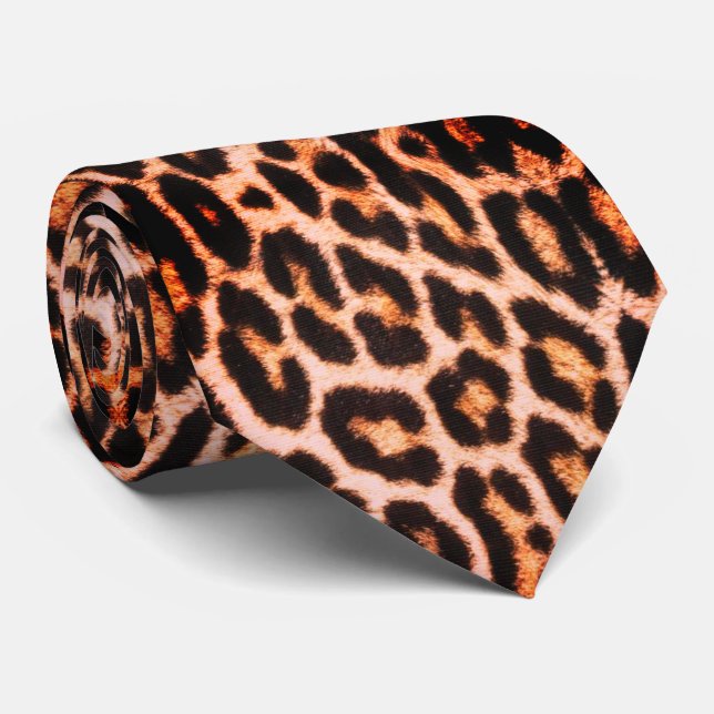 Ljus Leopardyts halsduk Slips (Rullad)