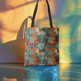 Ljus levande Abstrakt Personlig Totebag Initialer Tygkasse