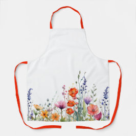 Ljus levande akvarell vilda blommor Mönster förklä