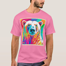 Ljus levande björn huvud konstverk t shirt