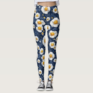 Ljus levande blomsterdesign leggings