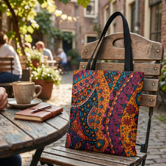 Ljus levande bohemisk paisley tygkasse