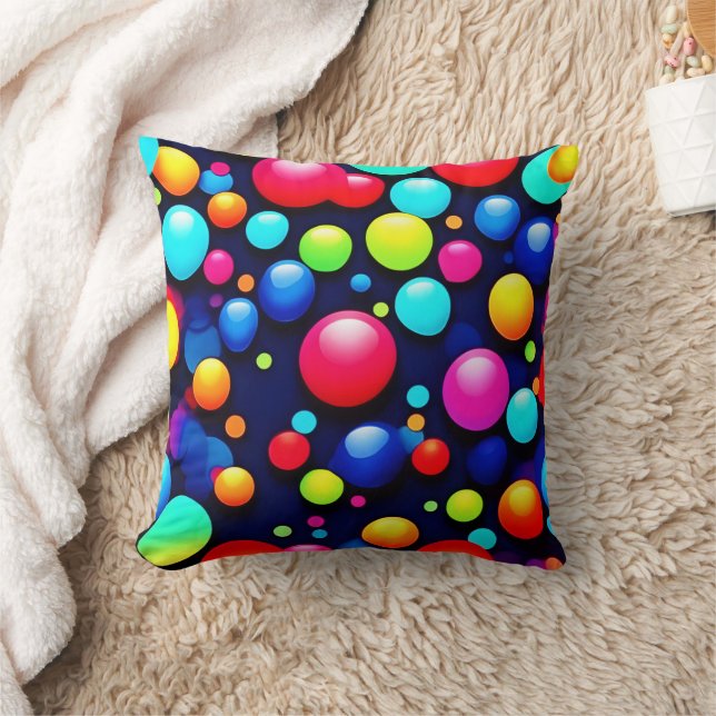 Ljus levande bubbelpopkonst kudde (Filt)