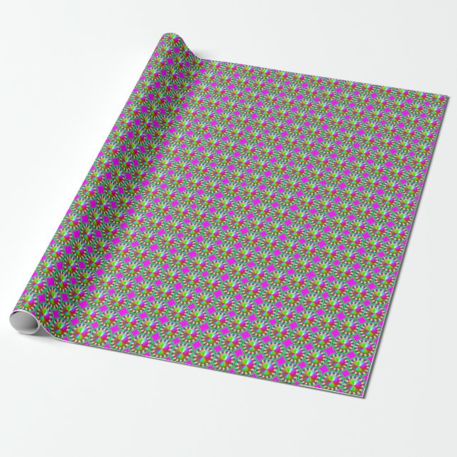 Ljus levande flerfärgad 3D-design Matt inslagspapp Presentpapper (Utrullad)