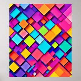 Ljus levande geometrisk abstrakt konst poster