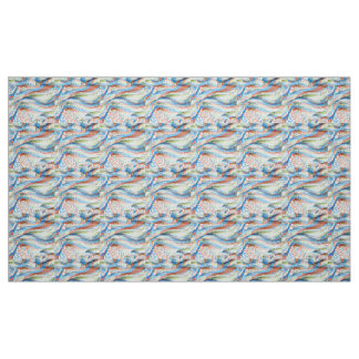 Ljus levande geometrisk vågmosaik tyg