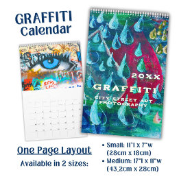 Ljus levande graffiti gatukonstfotografering kalender