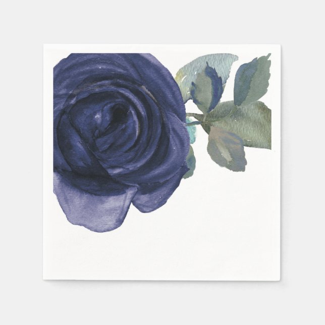 Ljus Levande Indigo Lila Blå Blommig Pappersservett (Framsidan)