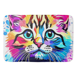 Ljus levande kattdesign badrumsmatta